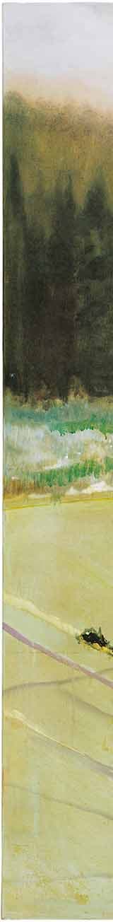 ein Ausschnitt von Peter Doigs Gemälde ”Kriket”